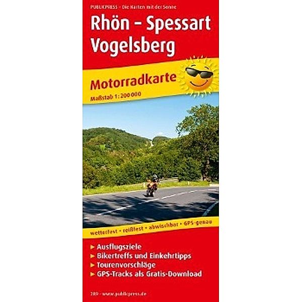 PublicPress Motorradkarte Rhön - Spessart - Vogelsberg