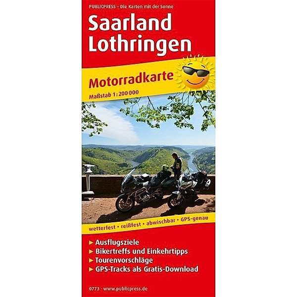 PublicPress Motorradkarte Saarland - Lothringen