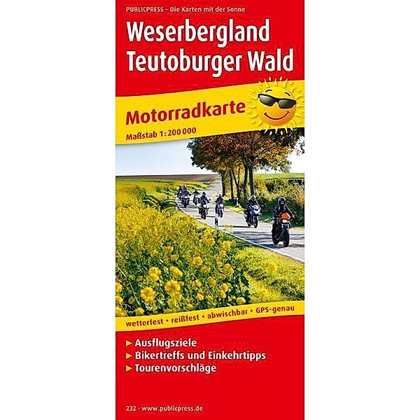 PublicPress Motorradkarte Weserbergland, Teutoburger Wald