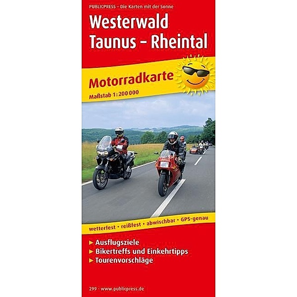 PublicPress Motorradkarte Westerwald - Taunus - Rheintal