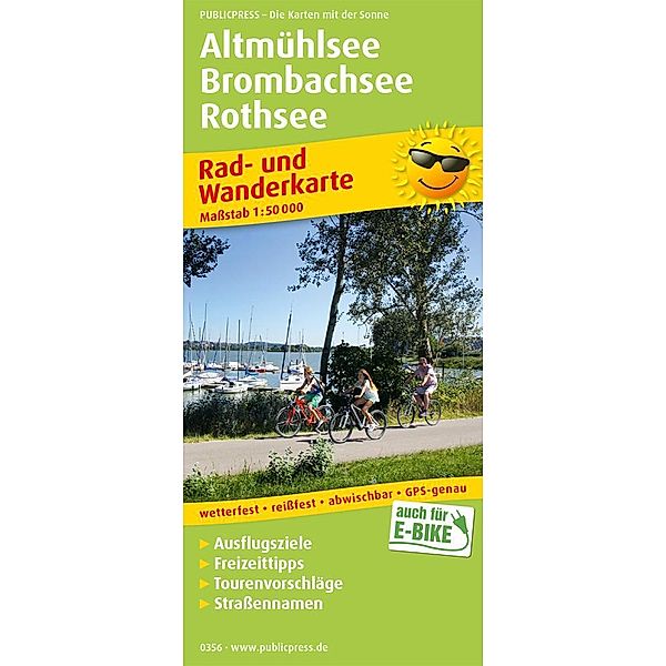 PublicPress Rad- und Wanderkarte Altmühlsee - Brombachsee - Rothsee