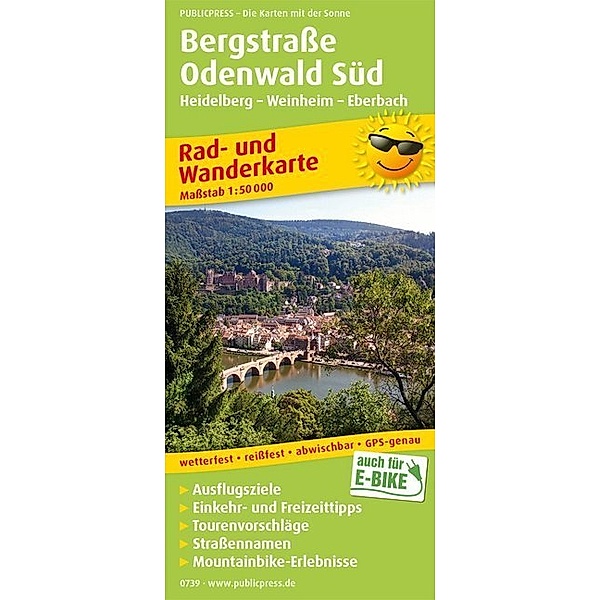 PublicPress Rad- und Wanderkarte Bergstraße-Odenwald Süd