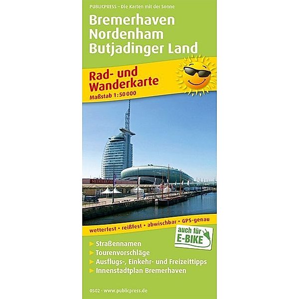 PublicPress Rad- und Wanderkarte Bremerhaven - Nordenham - Butjadinger Land