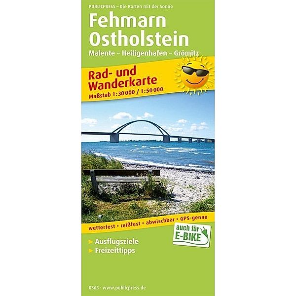 PublicPress Rad- und Wanderkarte Fehmarn - Ostholstein, Malente - Heiligenhafen - Grömitz