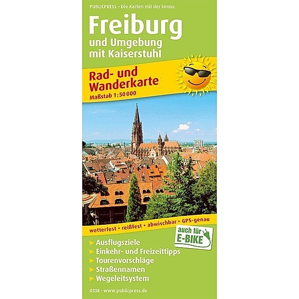 PublicPress Rad- und Wanderkarte Freiburg und Umgebung mit Kaiserstuhl