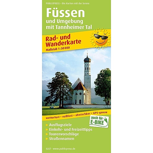PublicPress Rad- und Wanderkarte Füssen und Umgebung mit Tannheimer Tal