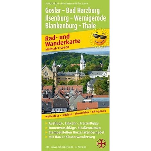 PublicPress Rad- und Wanderkarte  Goslar - Bad Harzburg - Ilsenburg - Wernigerode, Blankenburg - Thale