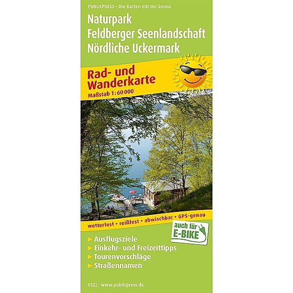 PublicPress Rad- und Wanderkarte Naturpark Feldberger Seenlandschaft - Nördliche Uckermark