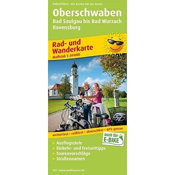 PublicPress Rad- und Wanderkarte Oberschwaben, Bad Saulgau bis Bad Wurzach, Ravensburg