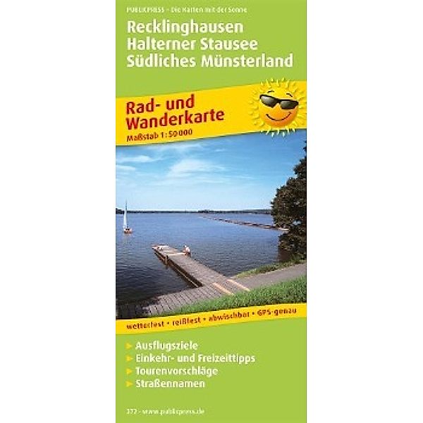 PublicPress Rad- und Wanderkarte Recklinghausen - Halterner Stausee - Südliches Münsterland