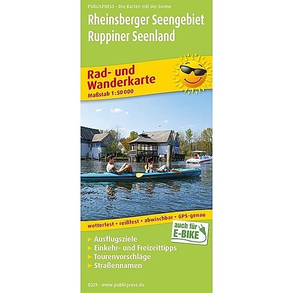 PublicPress Rad- und Wanderkarte Rheinsberger Seengebiet - Ruppiner Seenland