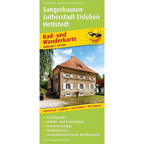 PublicPress Rad- und Wanderkarte Sangerhausen, Lutherstadt Eisleben, Mansfeld-Südharz