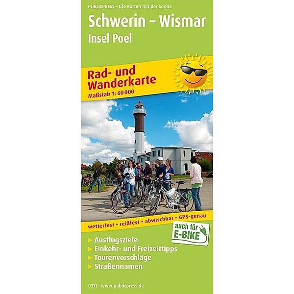 PublicPress Rad- und Wanderkarte Schwerin - Wismar, Insel Poel