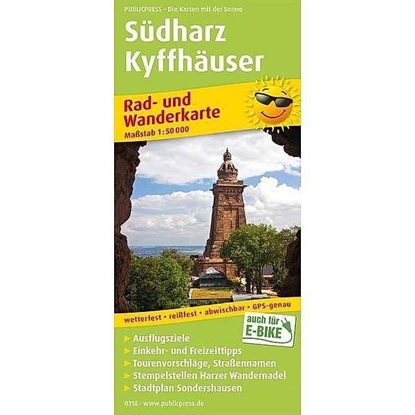 PublicPress Rad- und Wanderkarte Südharz - Kyffhäuser