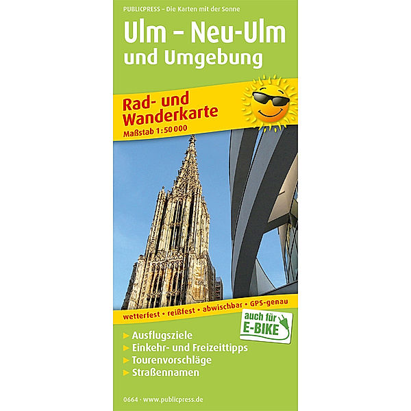 PUBLICPRESS Rad- und Wanderkarte Ulm - Neu-Ulm und Umgebung