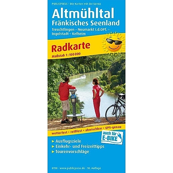 PublicPress Radkarte Altmühltal - Fränkisches Seenland, Treuchtlingen - Neumarkt Opf. - Ingolstadt - Kelheim
