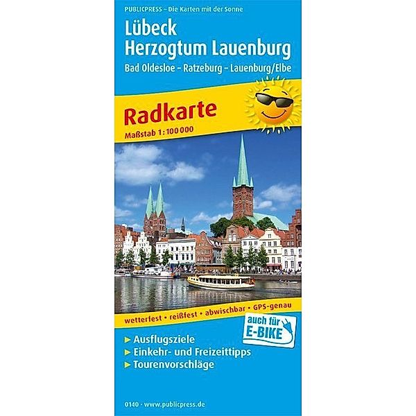 PublicPress Radkarte Lübeck - Herzogtum Lauenburg, Bad Oldesloe - Ratzeburg - Lauenburg/Elbe