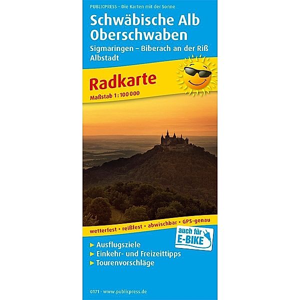 PublicPress Radkarte Schwäbische Alb und Oberschwaben, Sigmaringen - Biberach an der Riss, Albstadt