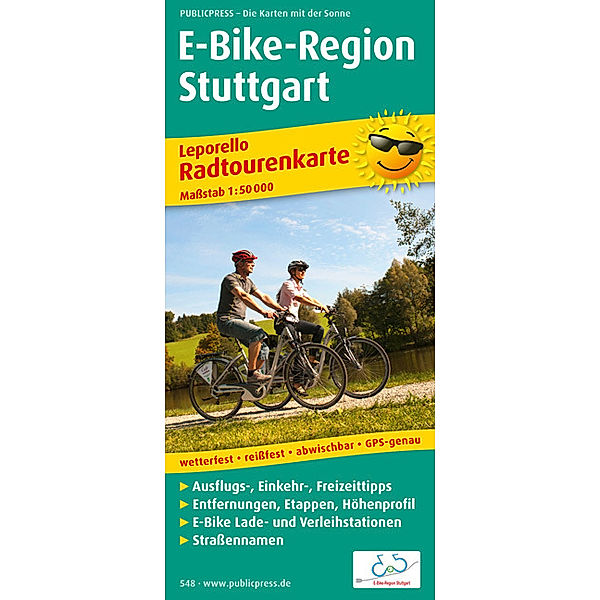 PublicPress Radwanderkarte Leporello E-Bike-Region Stuttgart