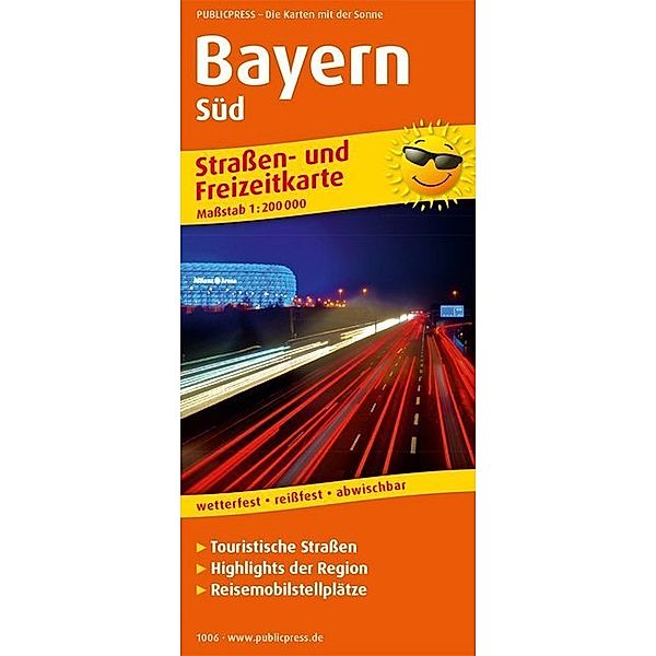 PublicPress Strassen- und Freizeitkarte Bayern-Süd