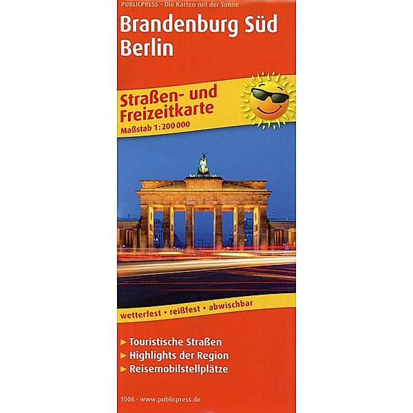 PublicPress Strassen- und Freizeitkarte Brandenburg-Berlin-Süd