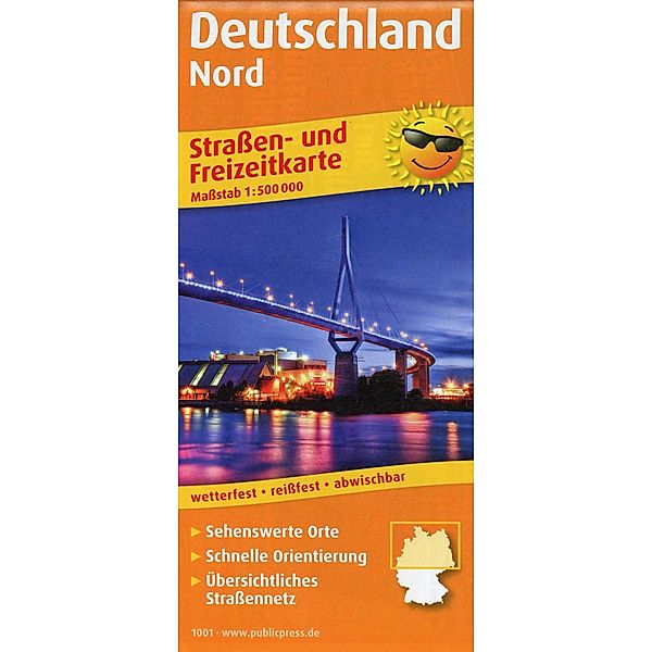 PublicPress Straßen- und Freizeitkarte Deutschland Nord