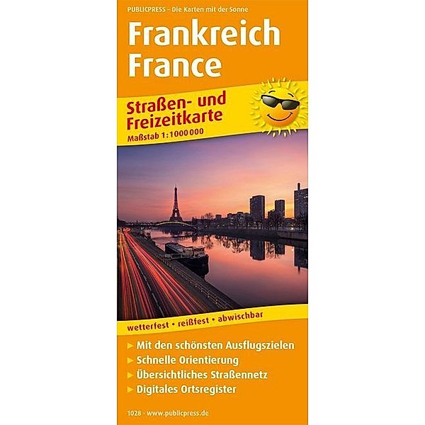 PUBLICPRESS Straßen- und Freizeitkarte Frankreich