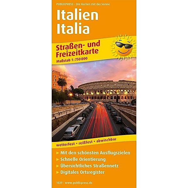 PUBLICPRESS Straßen- und Freizeitkarte Italien