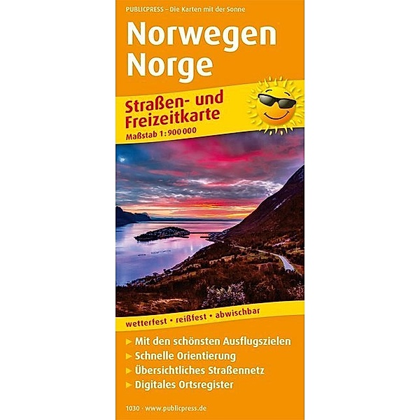 PUBLICPRESS Straßen- und Freizeitkarte Norwegen