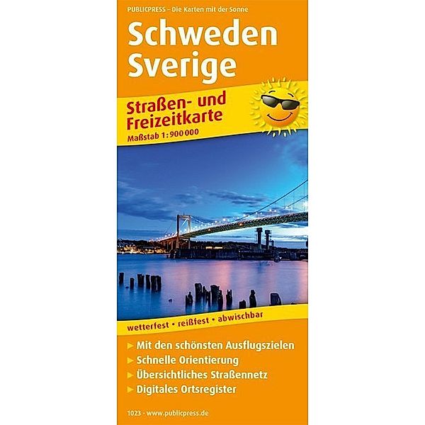 PUBLICPRESS Straßen- und Freizeitkarte Schweden