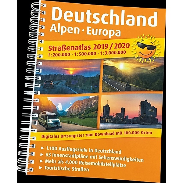 PUBLICPRESS Straßenatlas Deutschland, Alpen, Europa 2019 / 2020
