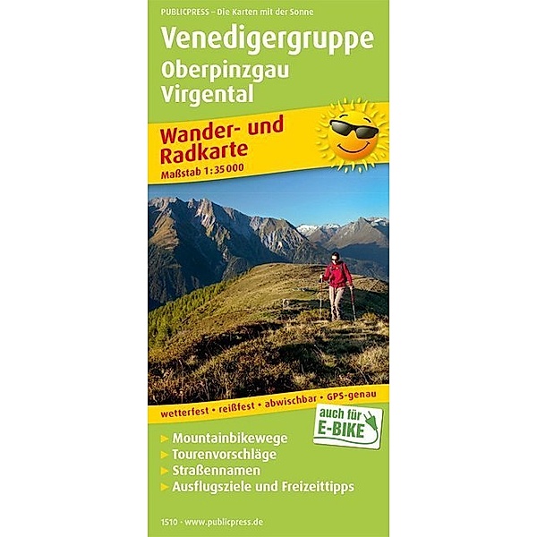 PublicPress Wander- und Radkarte Venedigergruppe, Oberpinzgau, Virgental
