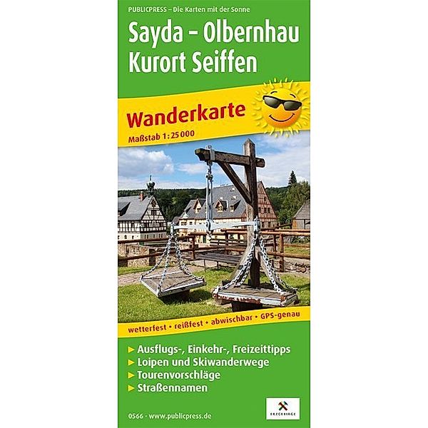 PublicPress Wanderkarte Sayda, Olbernhau, Kurort Seiffen