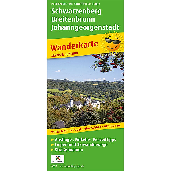 PUBLICPRESS Wanderkarte Schwarzenberg, Breitenbrunn, Johanngeorgenstadt