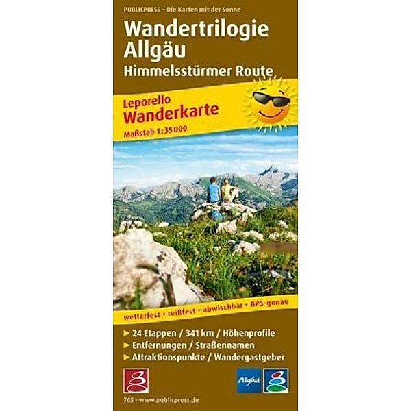 PublicPress Wanderkarte Wandertrilogie Allgäu - Himmelsstürmer Route