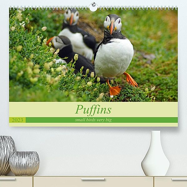 Puffins - small birds very big (Premium, hochwertiger DIN A2 Wandkalender 2023, Kunstdruck in Hochglanz), Babett Paul - Babett's Bildergalerie