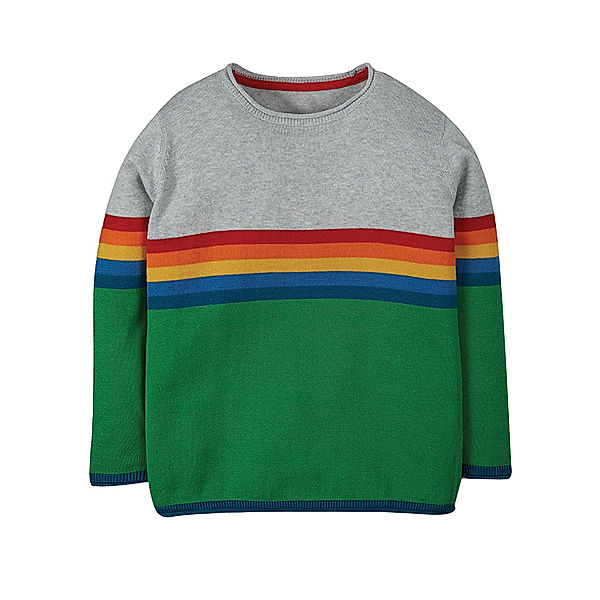 frugi Pullover KIAN KNITTED – RAINBOW in grau/grün