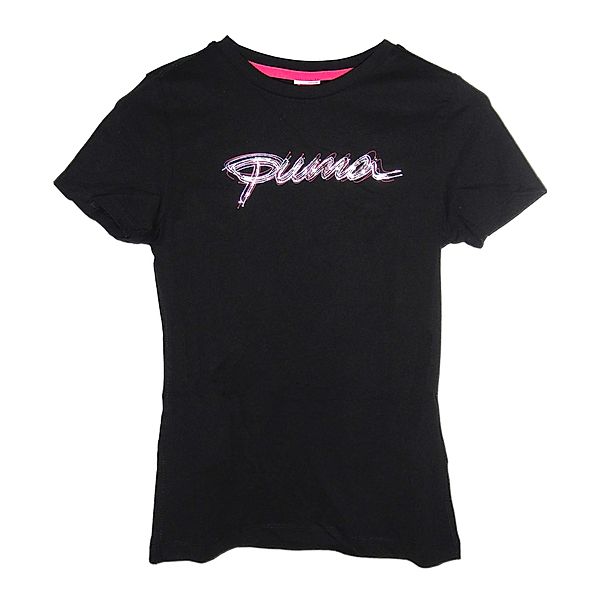 Puma Mädchen-T-Shirt, schwarz (Größe: 128)