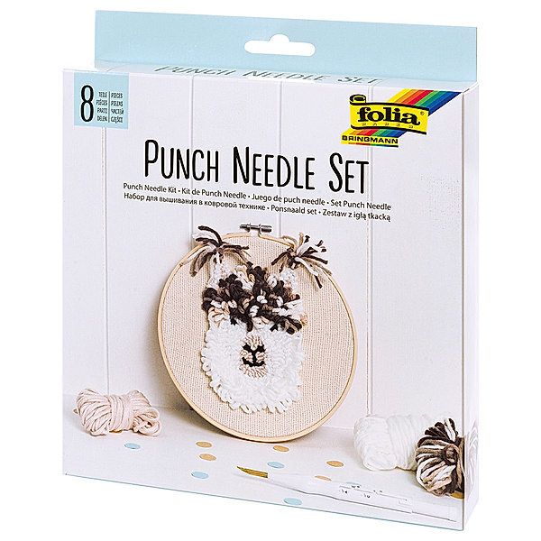 folia Punch-Needle-Set ALPAKA 8-teilig in weiß/beige