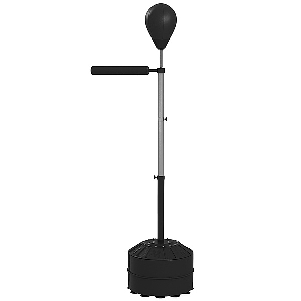 Punchingball mit Reflexstange und Luftpumpe schwarz (Farbe: schwarz)