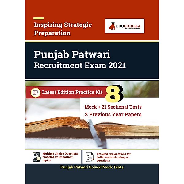 Punjab Patwari Recruitment Exam Preparation Book | 8 Full-length Mock Tests + 21 Sectional Tests + 2 Previous Year Papers | Complete Practice Kit By EduGorilla / EduGorilla Community Pvt. Ltd., EduGorilla Prep Experts