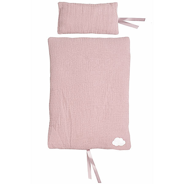 JaBaDaBaDo Puppen-Bettwäsche SOFT MUSLIN – WOLKE in rosa