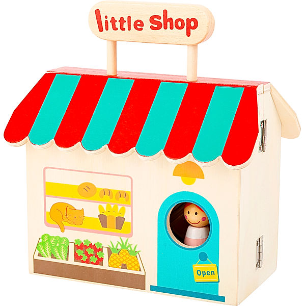 small foot® Puppen-Einkaufsladen LITTLE SHOP im Koffer 15-teilig aus Holz