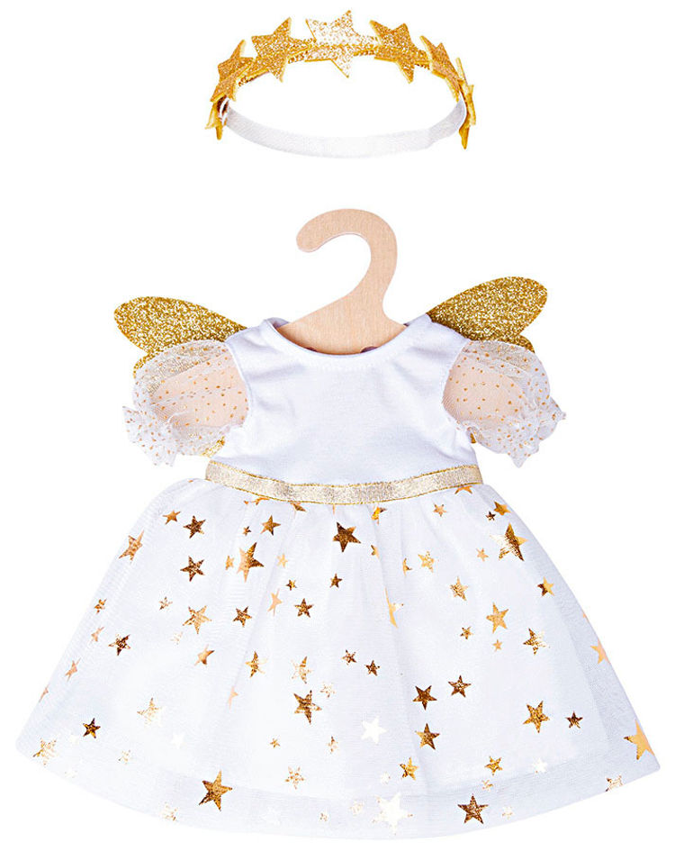 Puppen-Kleid SCHUTZENGEL 35-45 cm mit Sternen-Haarband | Weltbild.at