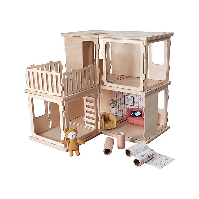 Puppenhaus-Bauset BASIC KIT aus Holz 26-teilig kaufen