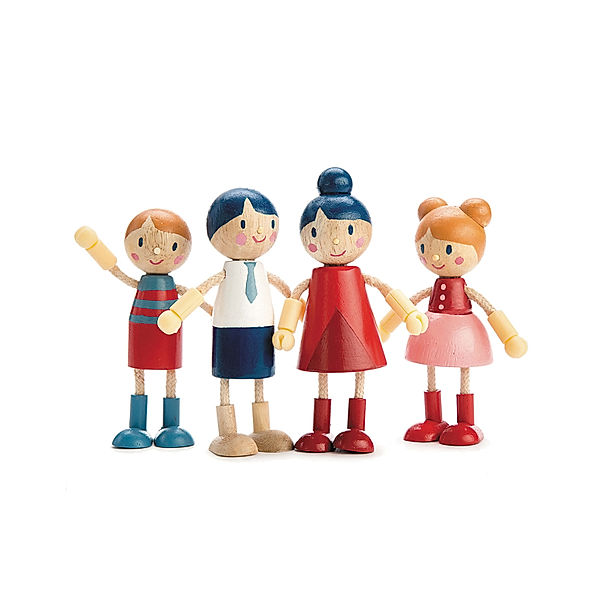 Tender Leaf Toys Puppenhaus-Familie FAMILIE DOLL 4-teilig aus Holz