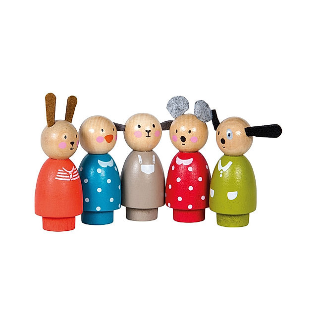 Puppenhaus-Figuren LA GRANDE FAMILLE 5-teilig aus Holz kaufen