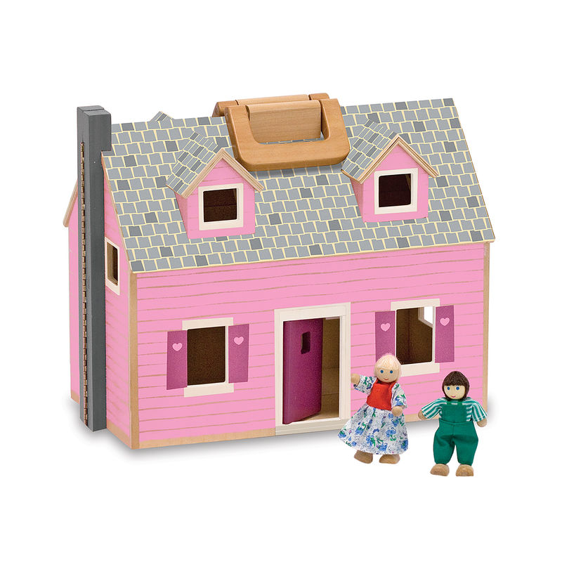 Puppenhaus FOLD & GO mit Zubehör in rosa