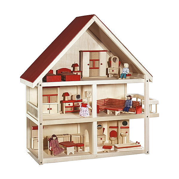roba Puppenhaus Holz (Farbe: rot)