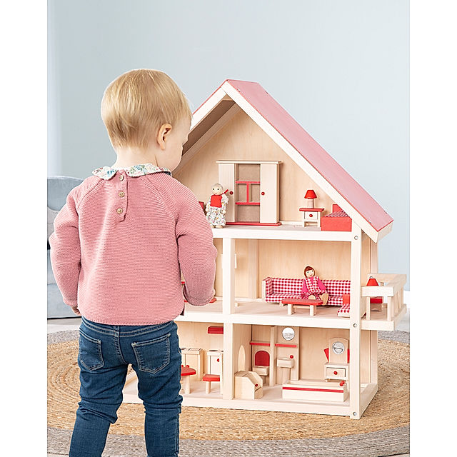 Puppenhaus Holz Farbe: rot kaufen | tausendkind.at